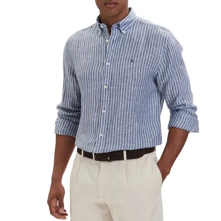 TH CAMISA  LINEN BENGAL STRIPE 