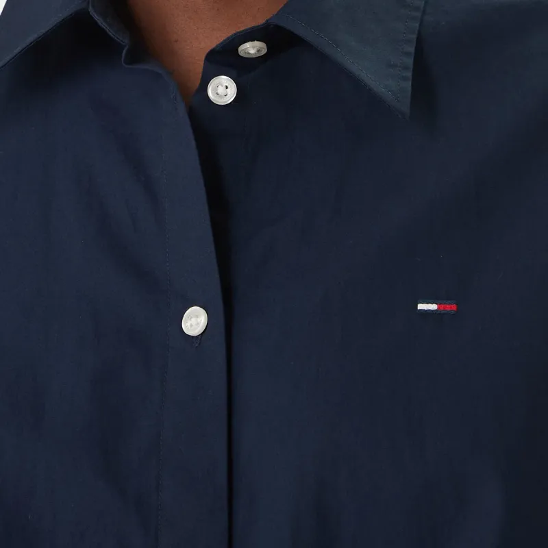 TH TIE FRONT POPLIN BLU 