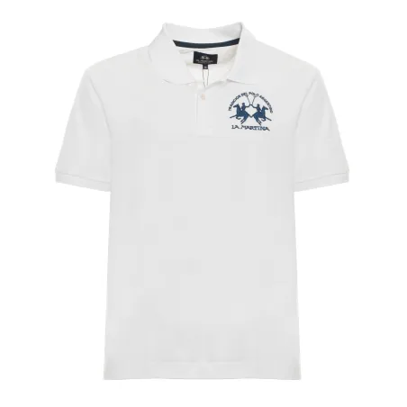 LA MARTINA POLO SS 30/1 COTTON PIQUE WHT