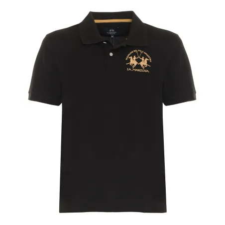 LA MARTINA POLO SS 30/1 COTTON PIQUE BLK