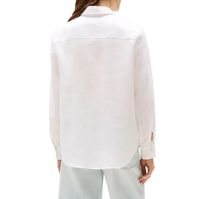TH Camisa de lino puro de corte amplio 