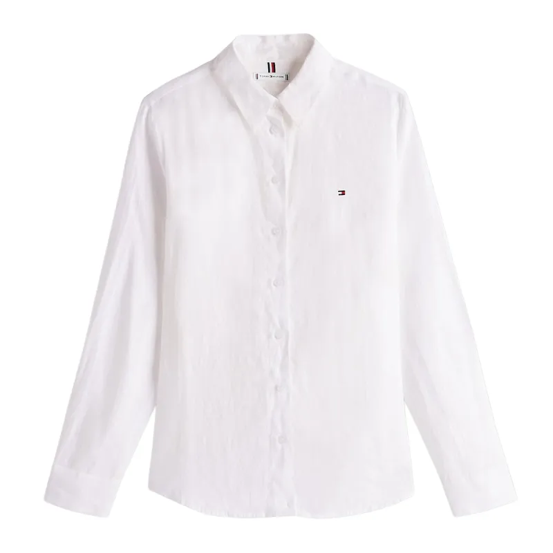 TH Camisa de lino puro de corte amplio 