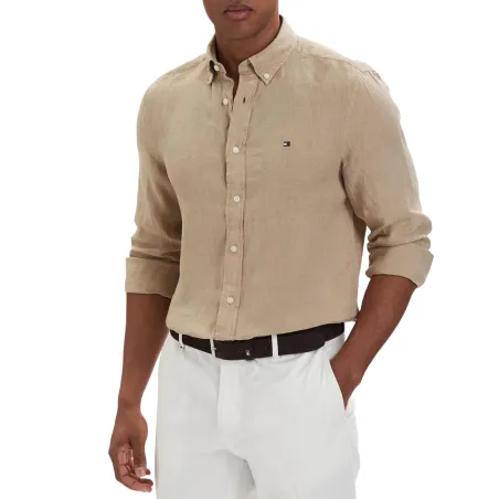 TH Camisa regular de lino PIGMENT DYED 