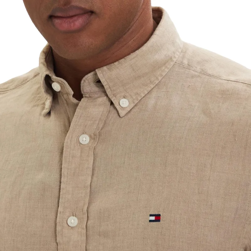 TH Camisa regular de lino PIGMENT DYED 