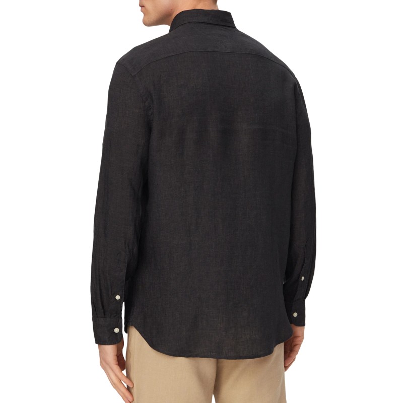 TH Camisa regular de lino NEGRO