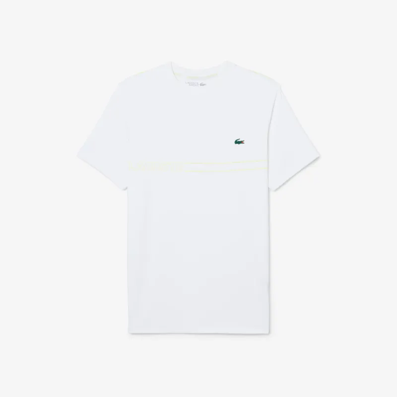 LACOSTE Camiseta deportiva estampada Ultra-Dry WHT