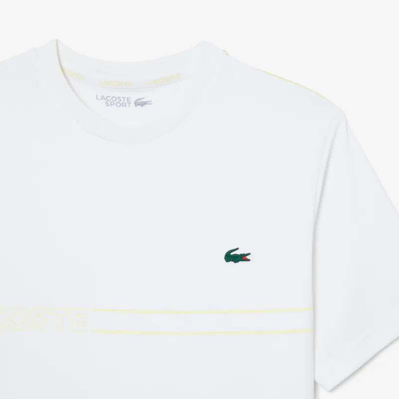 LACOSTE Camiseta deportiva estampada Ultra-Dry WHT
