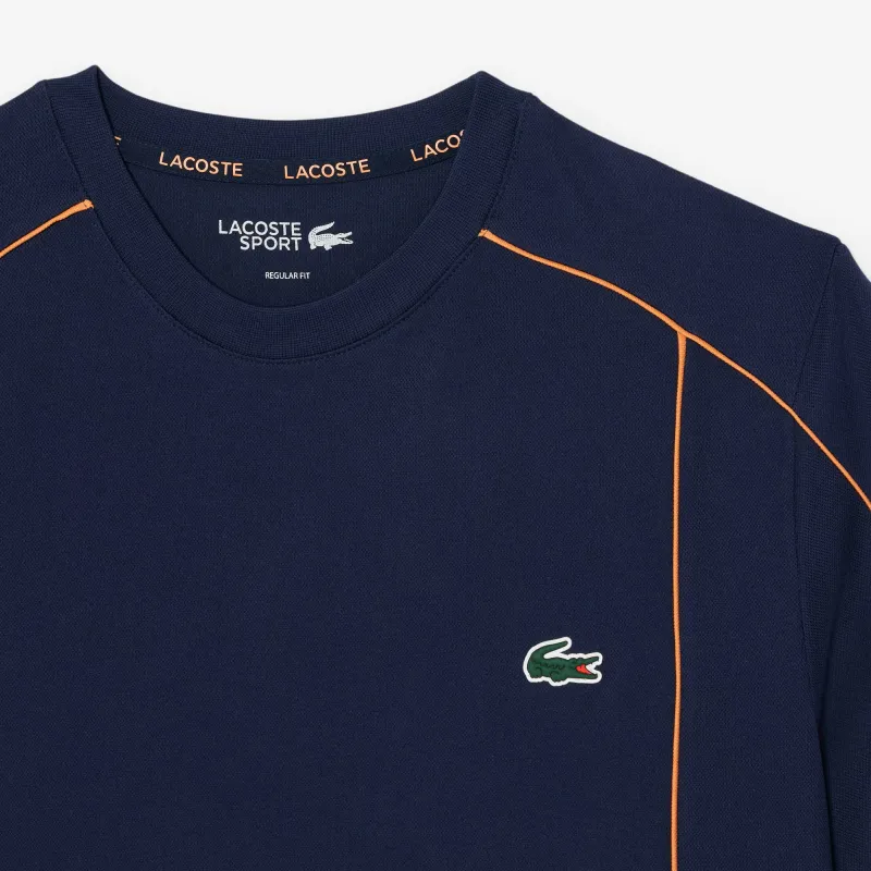 LACOSTE Camiseta deportiva con ribete en contraste Ultra-Dry NAVY