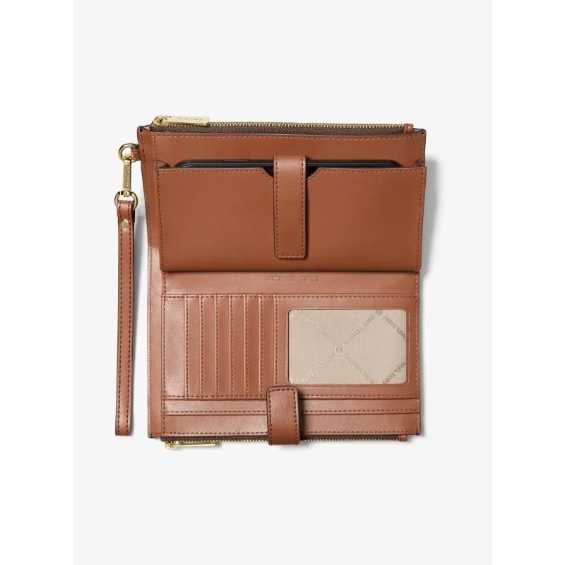MK JST DOUBLE ZIP WERSTLT BROWN