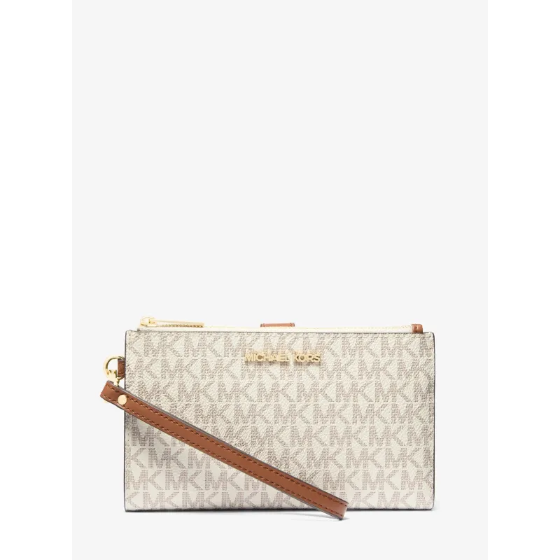 MK JST DOUBLE ZIP WERSTLT BROWN