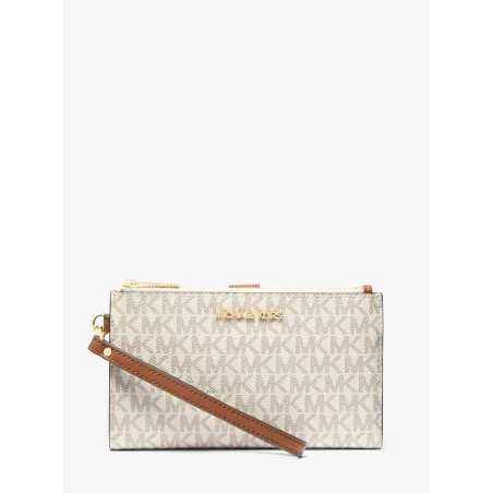 MK JST DOUBLE ZIP WERSTLT BROWN