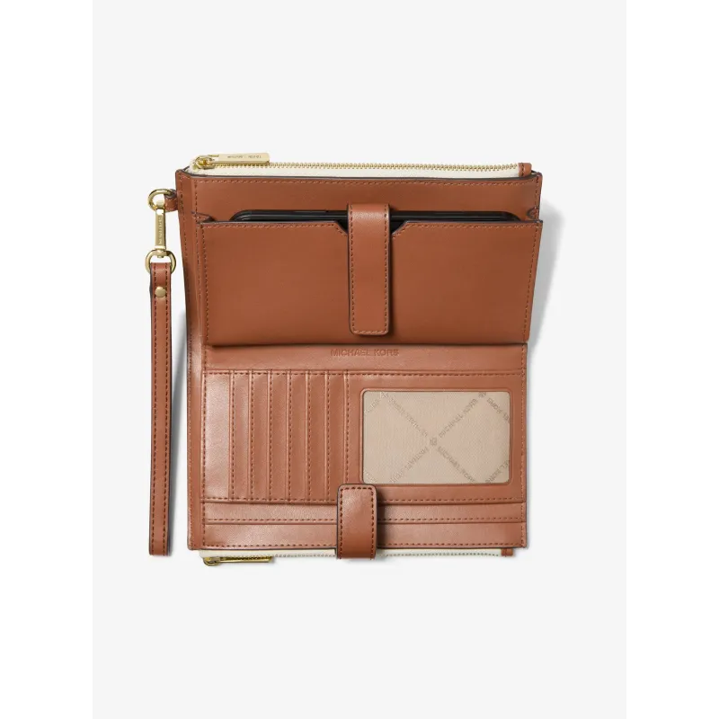 MK JST DOUBLE ZIP WERSTLT BROWN