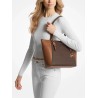 MK CHARLOTTE LG TZ TOTE BROWN