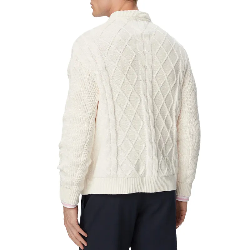 TH JERSEY TJM REG CABLE KNIT WHT