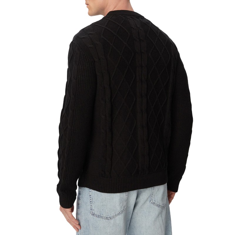 TH JERSEY TJM REG CABLE KNIT BLK