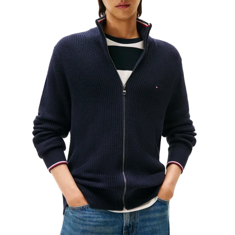 TH RWB RIB ZIP THROUGH NAVY