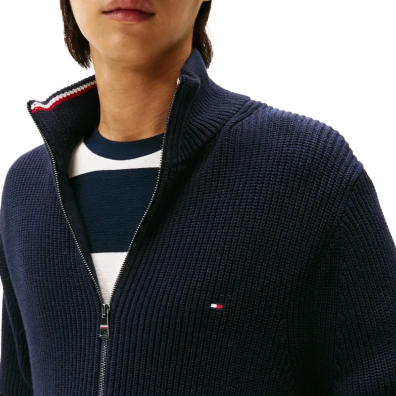 TH RWB RIB ZIP THROUGH NAVY