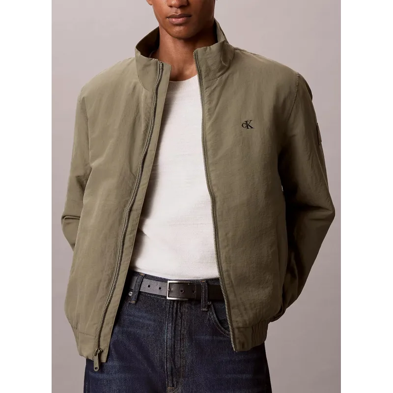 CK Chaqueta de nailon acolchada con cremallerea OLIVE