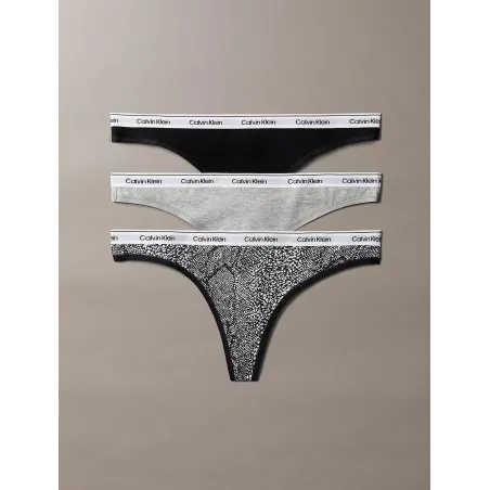 CK Pack de 3 tangas de tiro bajo - Icon Logo Lace 