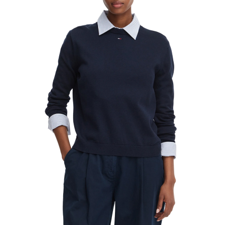 TOMMY JERSEY ESSENTIAL CREW NAVY